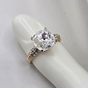 Swarovski Rose Gold Clear Cushion-Cut Crystal Ring